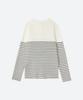 MOONSUN Unisex, Stripe Henley Neck Knit / Iv Stripe