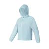 Golf Series Hooded Zipper Woven Loose Jacket Women Jackets Denim-Wash-Blue A11W535706F-LB