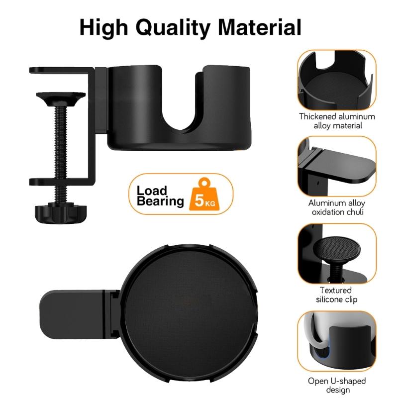 Drinking Cup Holder Clip Mugs Storage Rack Clip On Table AntiSpill Cup Holder Water Bottle Stand for Home Office