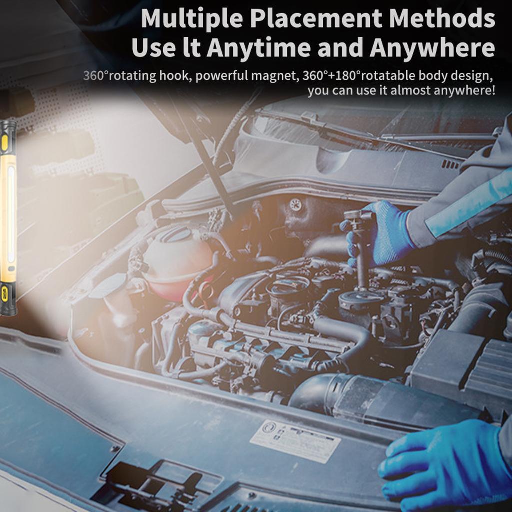 Magnetic Work Light 5200mAh Rechargeable LED Work Light Bar with Hooks Underhood Work Light for Mechanic/Car Repairing/Garage