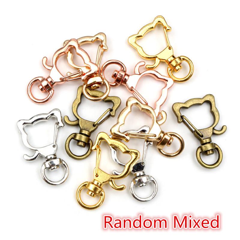 10pcs Random Mixed Snap Hook Trigger Clips Buckles For Keychain Lobster Clasp Hooks for Necklace Key Ring Clasp Jewelry Supplies