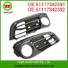 Black Honeycomb Grille with Fog Light Frame for BMW (Part Nos: 51117342391, 51117342392)