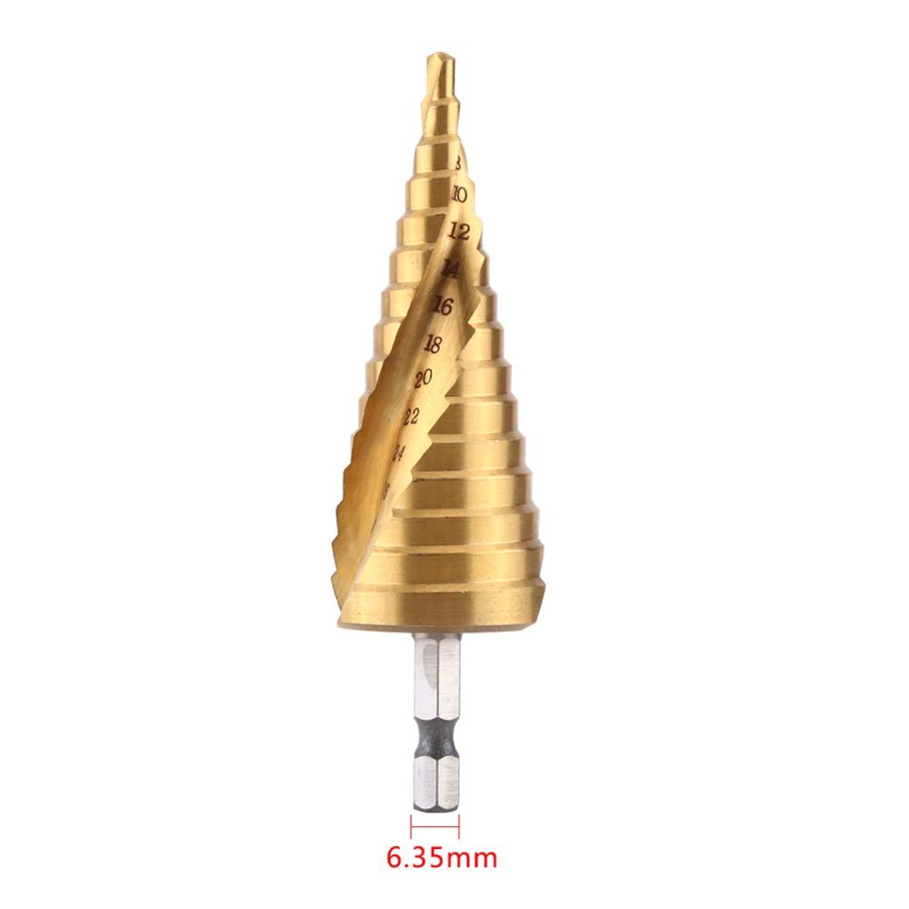 Hex Shank Step Drill Bit Titanium Coated Titanium Coated Drill Bit  Drilling Wood