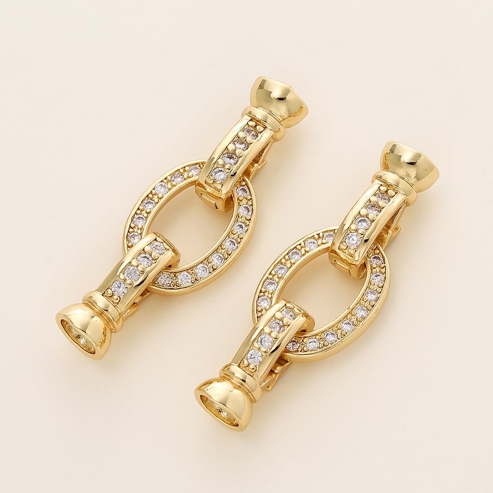 2/4pcs 14/18K Gold Color Plated Heart Bowknot Fasteners Closure Lock Connector Clasps For DIY Needlework Pearls Jewelry Making