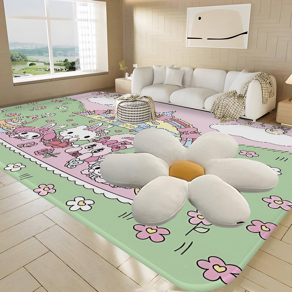 Cute Pink Esther Bunny Entrance Door Mat Washable Non-Slip Living Room Sofa Chairs Area Mat Kitchen Welcome Doormat