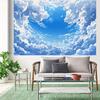2D Dreamy Blue Sky Clouds Backdrop Kids Birthday Wall Decor Background