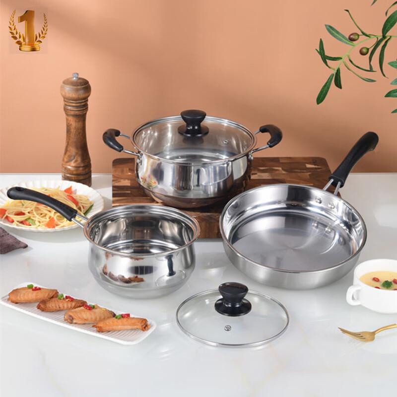 ZISIZ 3-Piece Bakelite Handle Cookware Set