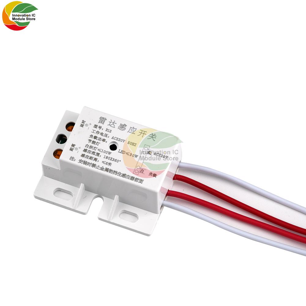 AC 220V PIR Motion Sensor Switch Microwave Radar Sensor Light Switch Automatic IR Infrared Human Body Detect On Off Aisle Switch