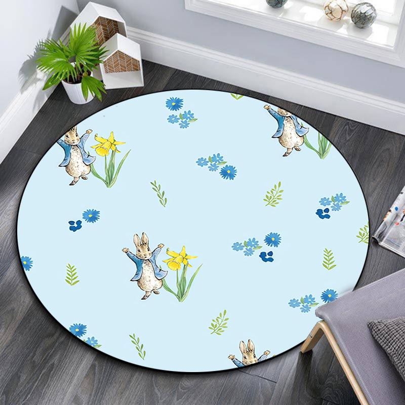 Tappeto Rotondo Peter Rabbit, Tappeto per Soggiorno Camera da Letto Divano Sala Giochi Decorazione, Tappetino Antiscivolo