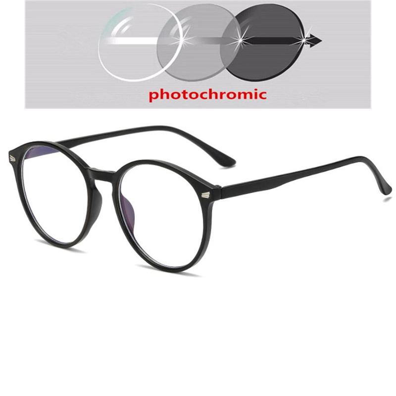 Big Frame Oval Women Men Myopia Glasses Finished Retro Gray Frame Prescription Eyeglasses Female 0 -0.5 -0.75 -1.0 To -6.0