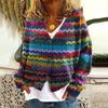 Womens Soft Knit Cardigan Sweater With 3D Print Design Loose Fit Casual Open Front Long Sleeve Pullover