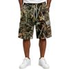 Men's Tree Camouflage Drawstring Shorts, Casual Relaxed Loose Fit Short Pants for Summer, Outdoor, Daily Activities