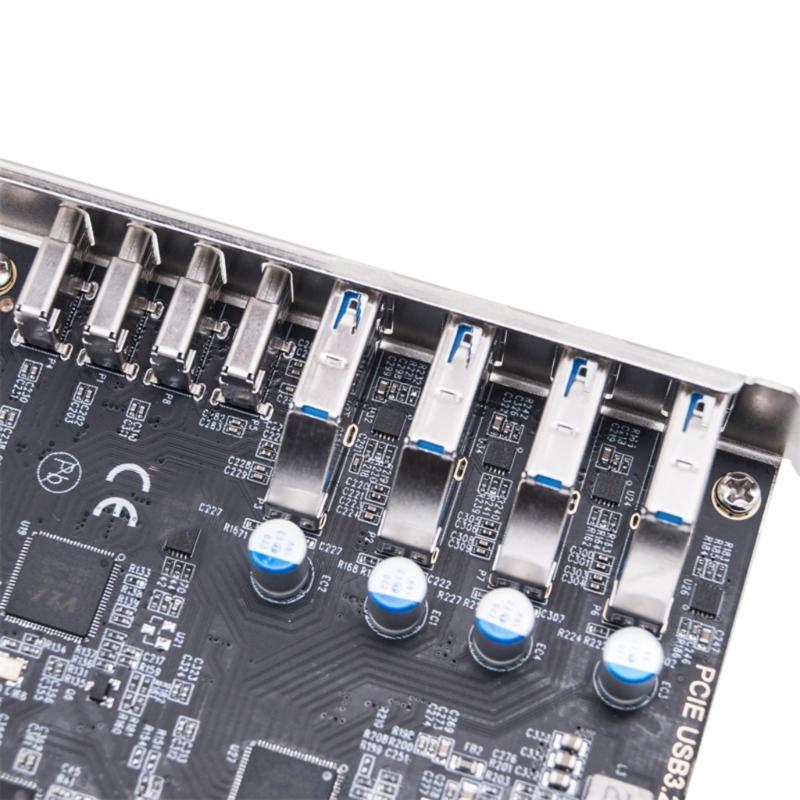 Highly Speed 8Port USB Card PCIE 4X 8X 16X Compatible USB3.2 Hubs With 4 USB+4 Type C Port For Efficient Performances