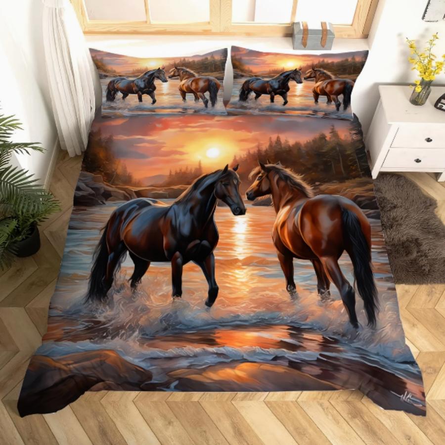 Comforter Two Galloping Horse Patterns - Polyester - Home Decoration Bedroom Decoration -1 +2 S (No Pillow Core)