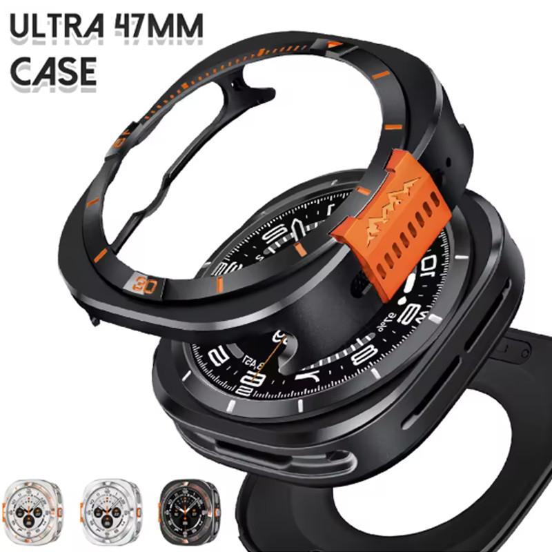 Metalllegierungsgehäuse für Samsung Galaxy Watch Ultra 2026 47mm Luxuriöser Bumper-Schutzrahmen für Galaxy Watch Ultra 47mm Abdeckung Zugriff