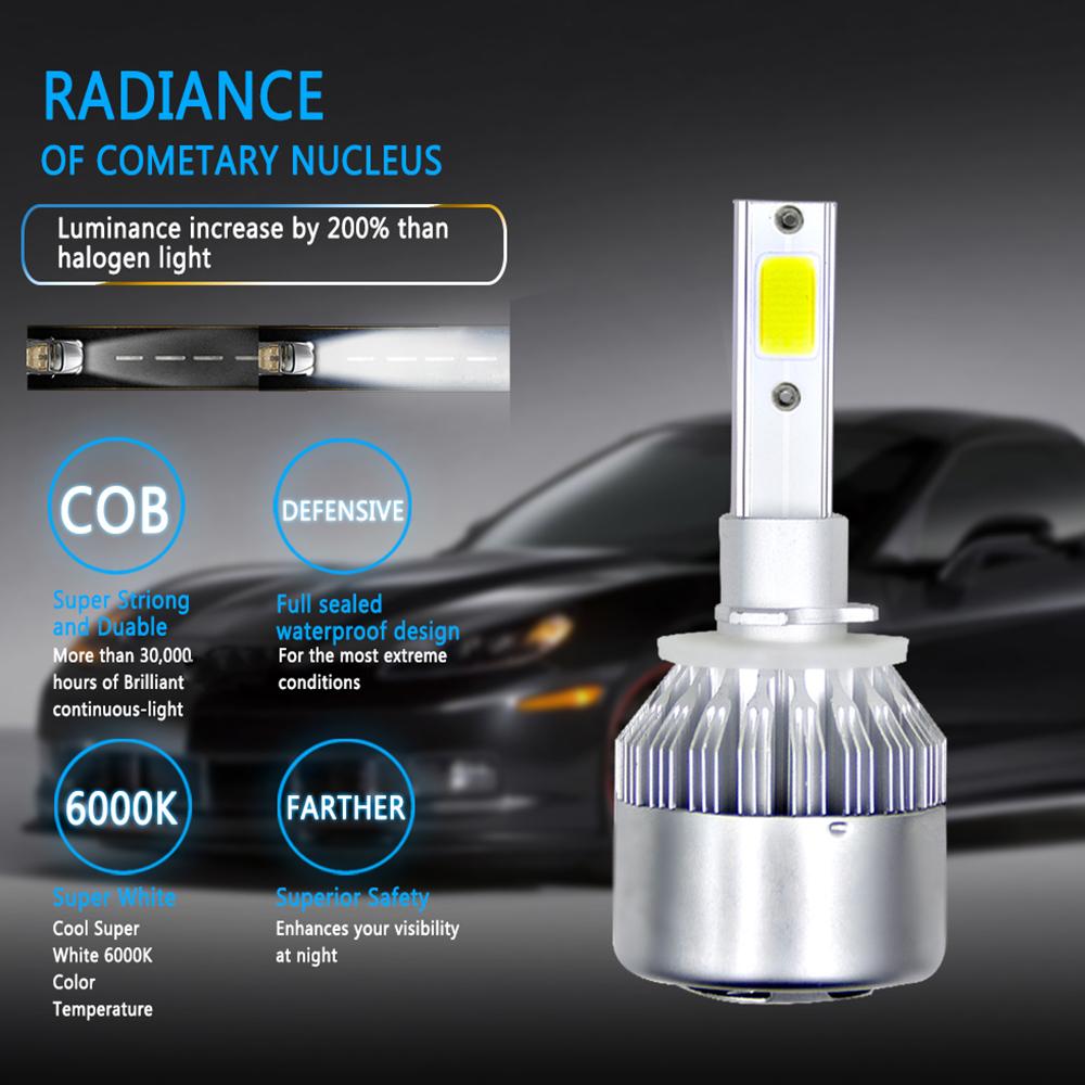 LED Araba Farları 36W 3600LM COB Otomatik Far Ampulleri H1 H3 H4 H7 H11 H13 880 9004 9005 9006 9007 Araba Stil Işıkları