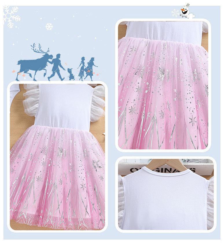 Girls' Summer 2024 Elsa Princess Dress - New Fashion Frozen & Snow White Design