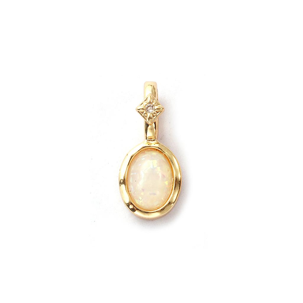 1 Piece Brass & Cubic Zirconia Birthstone Charms 14K Gold Plated Oval Pendant For DIY Necklace Earring Jewelry Making 18mm X 8mm