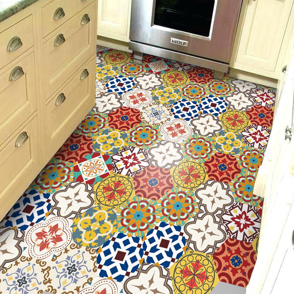 10Pcs Hexagon Floor Stickers PVC Self Adhesive Waterproof and Slip-resistant Wall Sticker For Bathroom Kitchen Wall Ground Decal