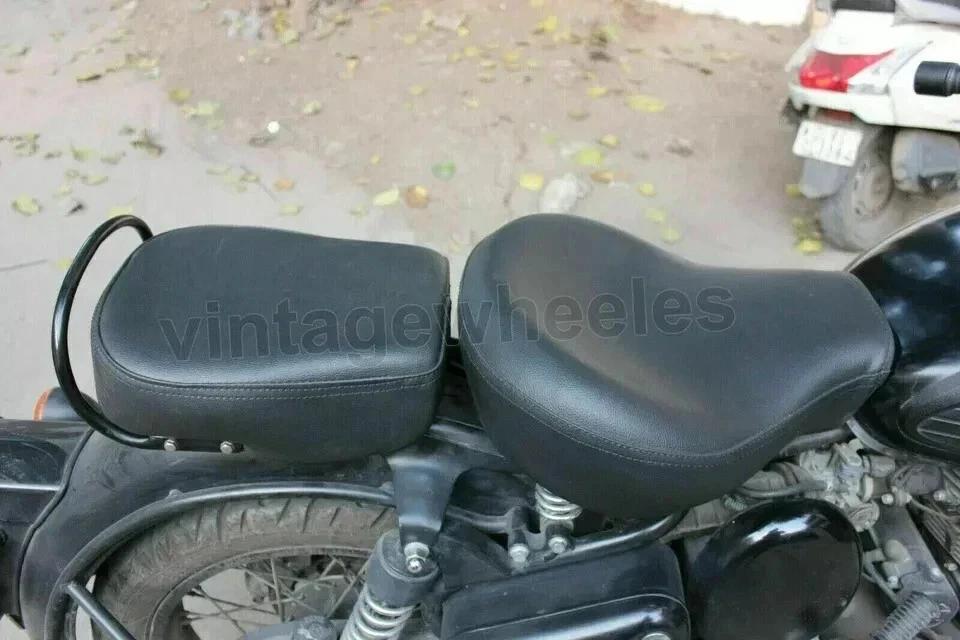 Front & Rear Seat Black Fits For Royal Enfield Classic 350 500 CC Soft Comfort