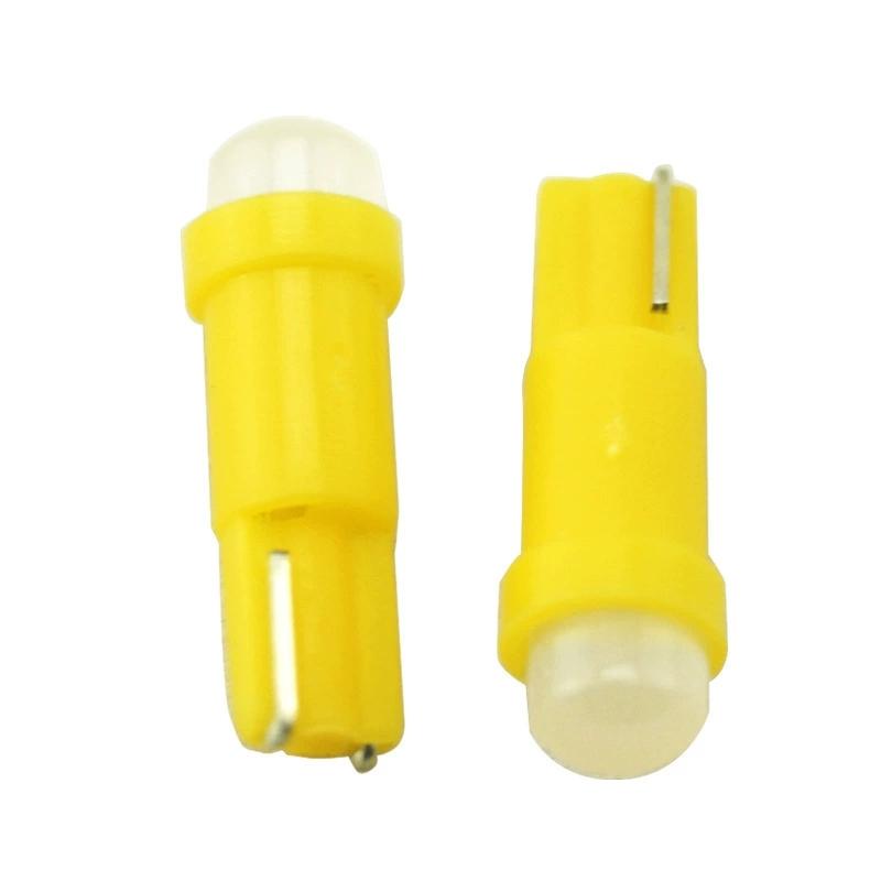 

5 ШТ 1,2 Вт T5 3D COB LED Автомобильная плата Лампа приборной панели Автомобильный торпедо Предупреждающий индикатор Клин 5PCS жёлтый