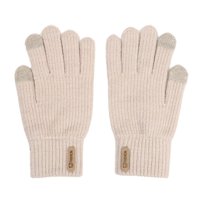 1-5 Pairs Knitted Thermal Full Finger Gloves Winter Outdoor Cold Weather Warm Touchscreen Mitten for Women Driving Skiing Hiking