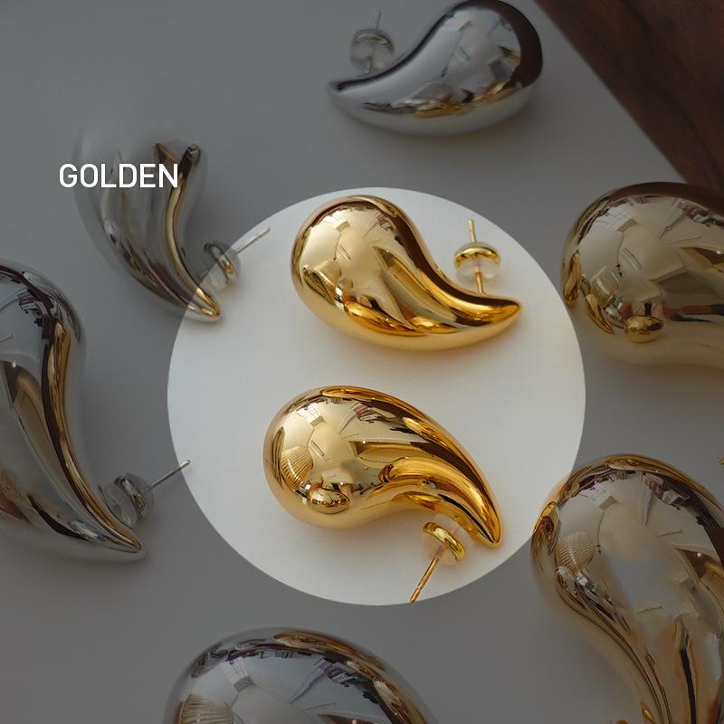 

Металлические серьги-гвоздики в форме капли воды, Стиль, Модная индивидуальность, Преувеличенные серьги, Холодная атмосфера, Серьги Advanced Sense