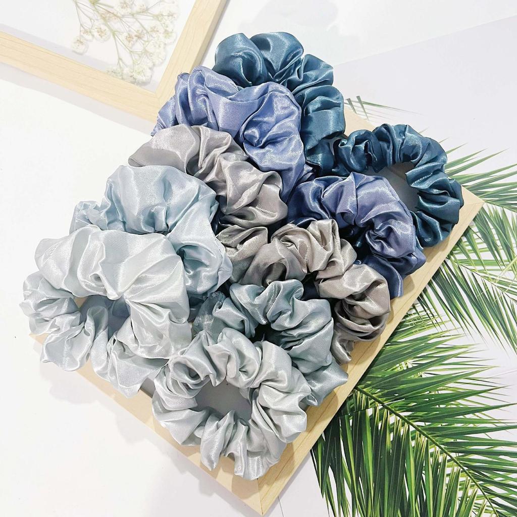 Satin Large Intestine Scrunchies Hair Ties Set - Simple Ponytail Hair Accessories
