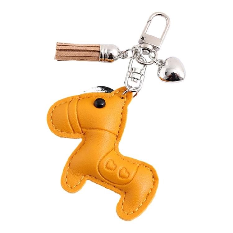 

Stylish Embossed Leather Art Keychain For Trendy Individuals Daily Carry Pendant Backpack Handbag Accessory жёлтый