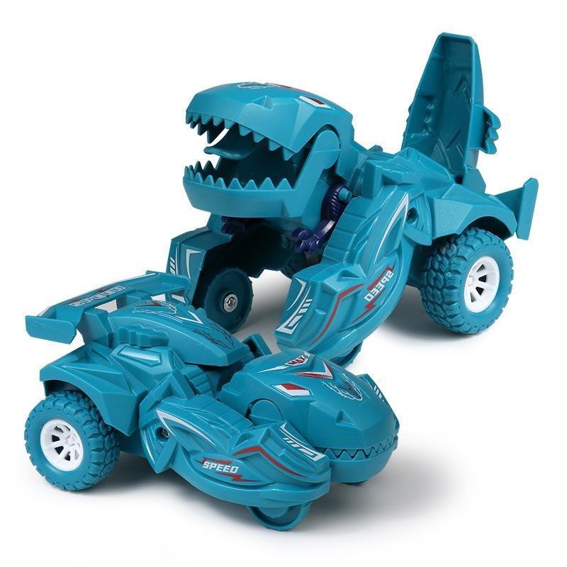 

One-click Impact Morphing Dinosaur Toy Car Inertia Car Racing Model Boy Toy Car Small Gift for Children 1pc светло-синий