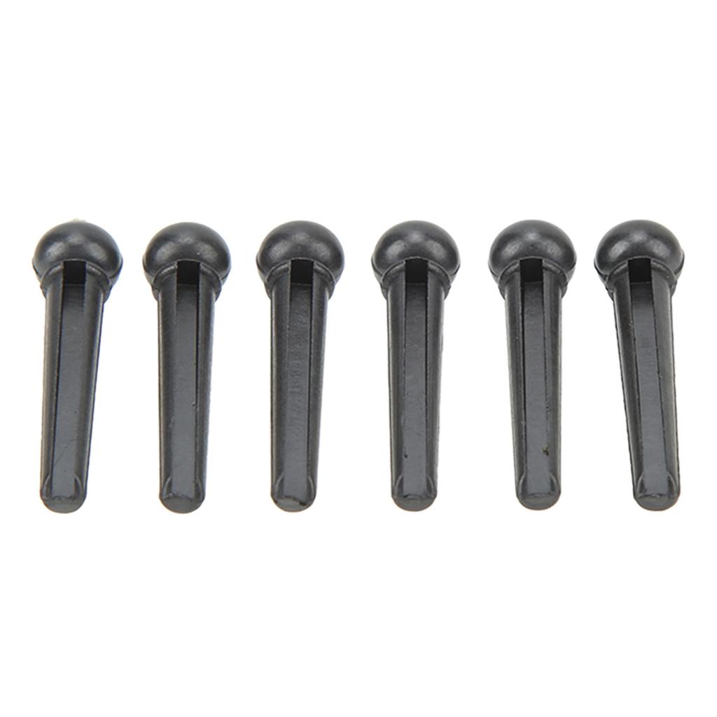 6Pcs Black Guitar Bridge Pin Kit Decorative Robust Clarity Increasing Guitar Bridge Pin Replacement