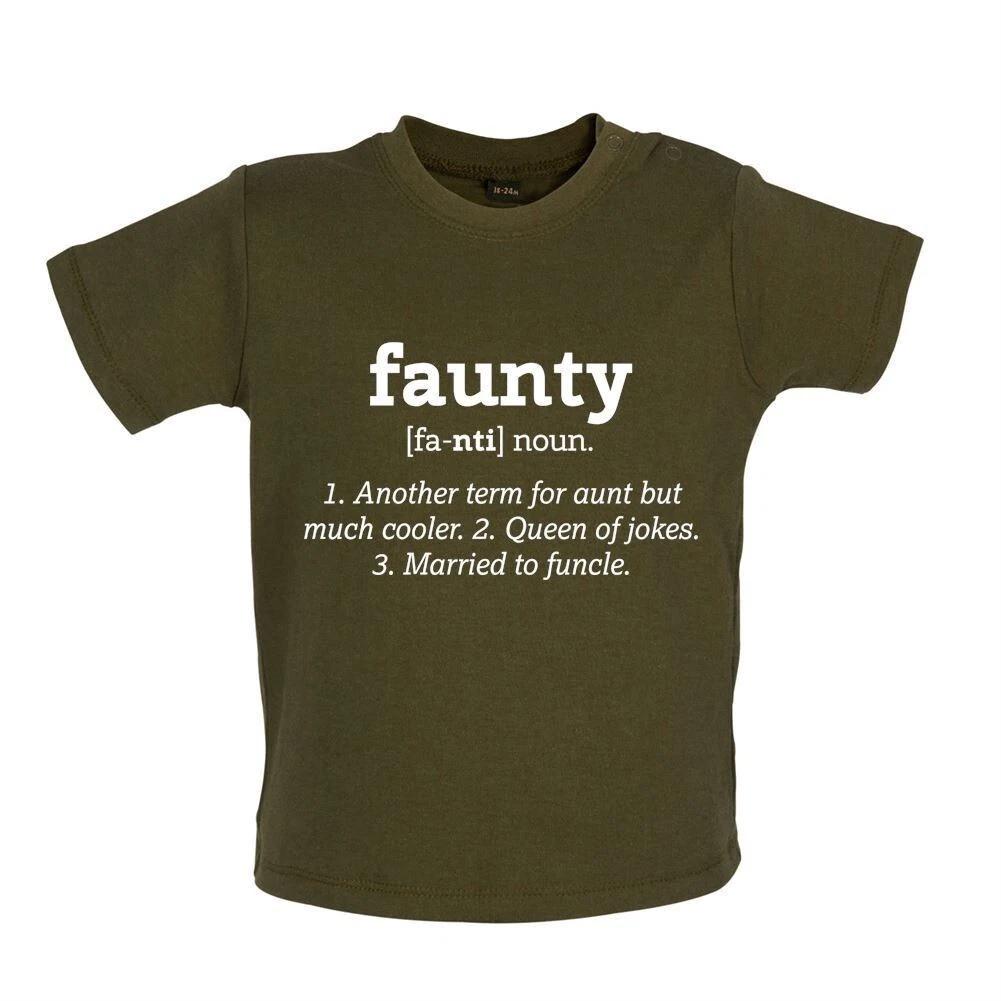 Faunty Definition Funny - Baby Kids Boys Girls Unisex T-Shirt / Babygrow - Auntie Aunty Aunt Love Cool 120