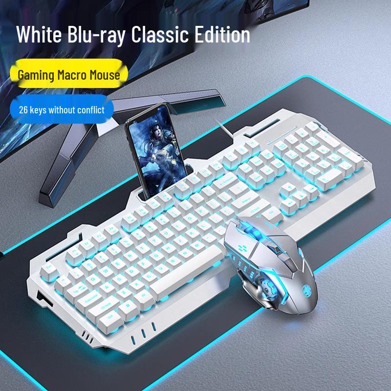 Gaming Keyboard & Mouse Set: True Mechanical Feel, with Headset & Extra Light Option
