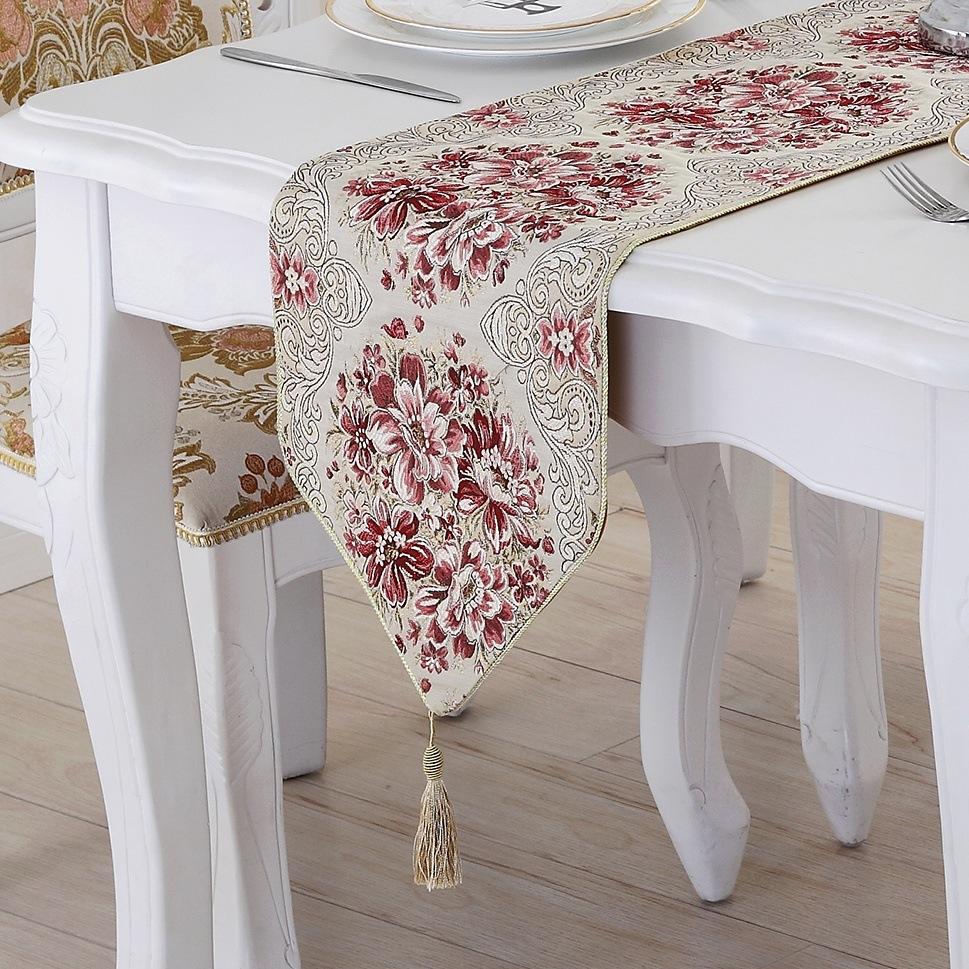 Modern European Jacquard Table Runner Luxury Embroidered Table Runner Minimalist Velvet Dining Table Runner Simple Fashionable