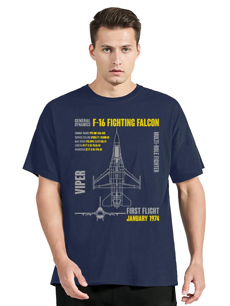 Casual Cotton O-Neck T-Shirt F-16 Fighting Falcon Aircraft Men's Clothing Oversized TShirt Streetwear New Summer Fashion T Shirt