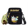 LABUBU canvas bag LABUBU peripheral small square bag doll nylon canvas lightweight simple versatile crossbody bag