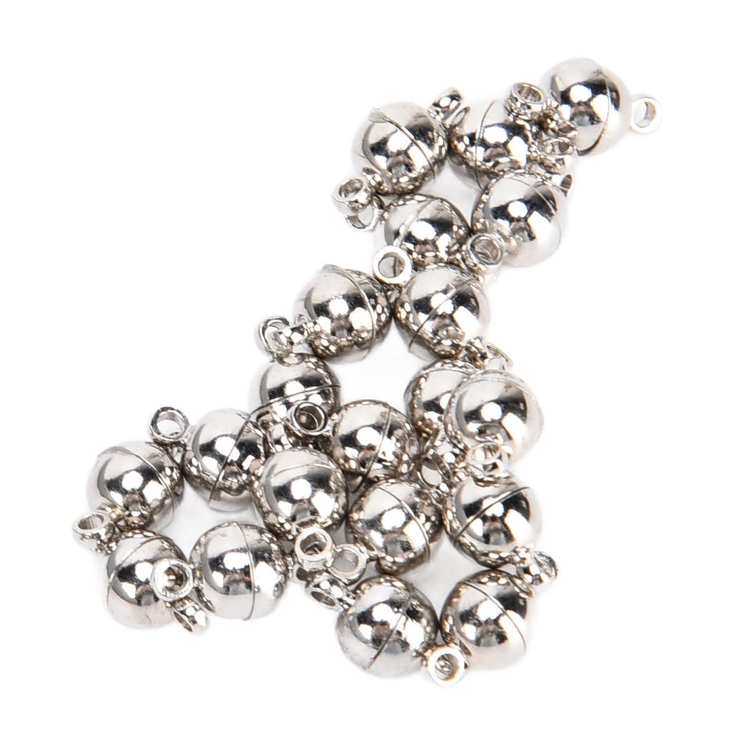 20 Zestawów Zapięć Magnetycznych Okrągłe Mosiężne Modne Zapięcia do Biżuterii do DIY Naszyjniki Bransoletki