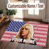 Custom Name Crystal Velvet Rug,Billie Eilish Comfortable Anti Slip Floor Mat For Room Decoration