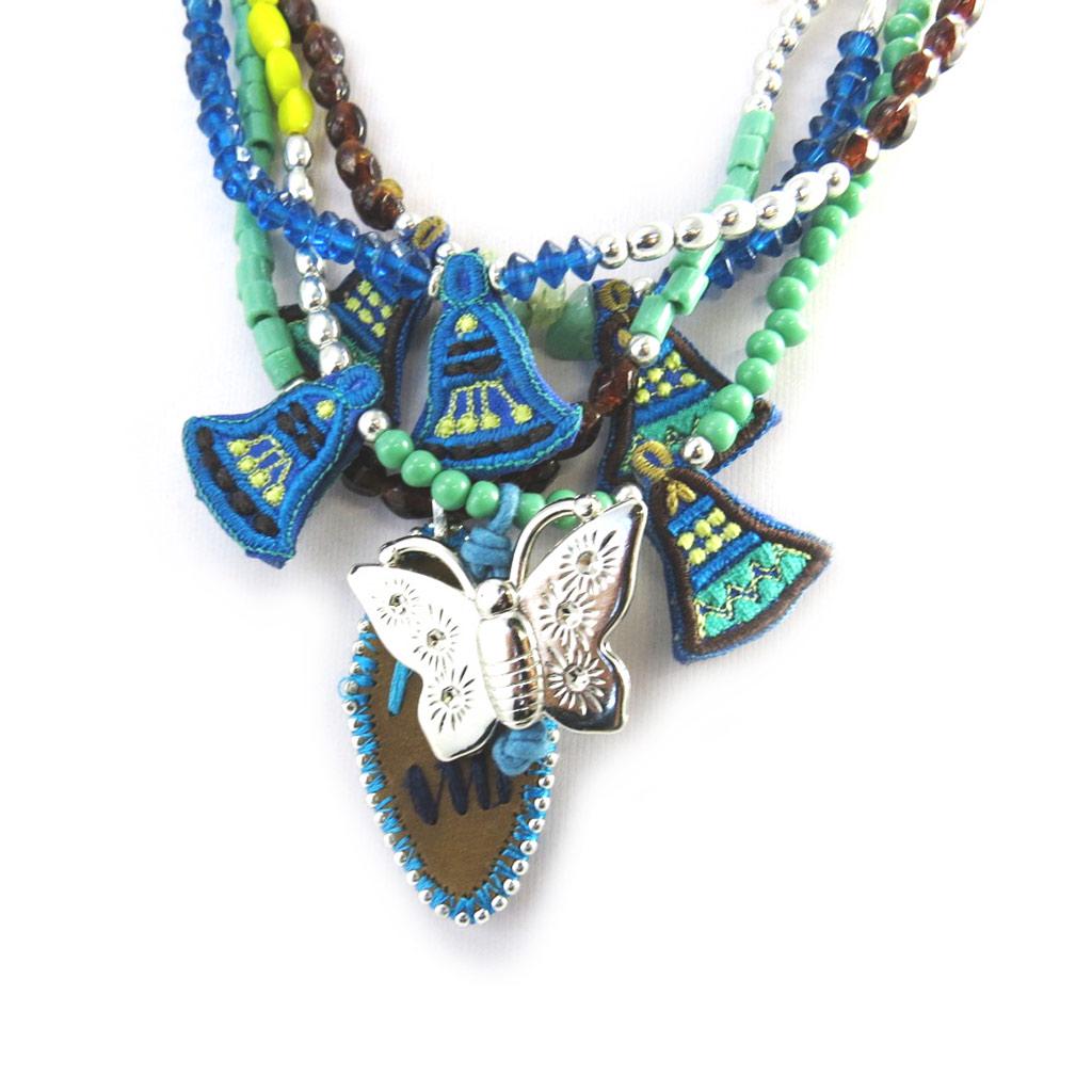 Les Trésors De Lily [M1809] - Silver Turquoise 'Altai' Designer Necklace