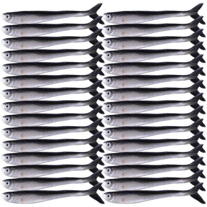 

30Pcs Soft Fishing Lures with Paddle Tail, Simulation Fishing Stuff Loach Baits Slow Floating Swimming Lures with Box 1