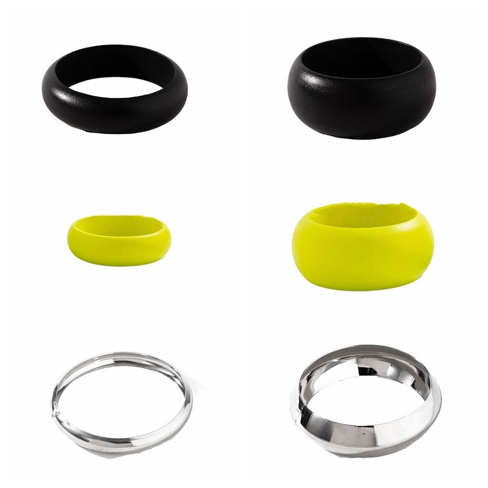 Hip Hop Exaggerate Bangles Geometric Wood Hand Ring Unique Chunky Bracelets Women  Men