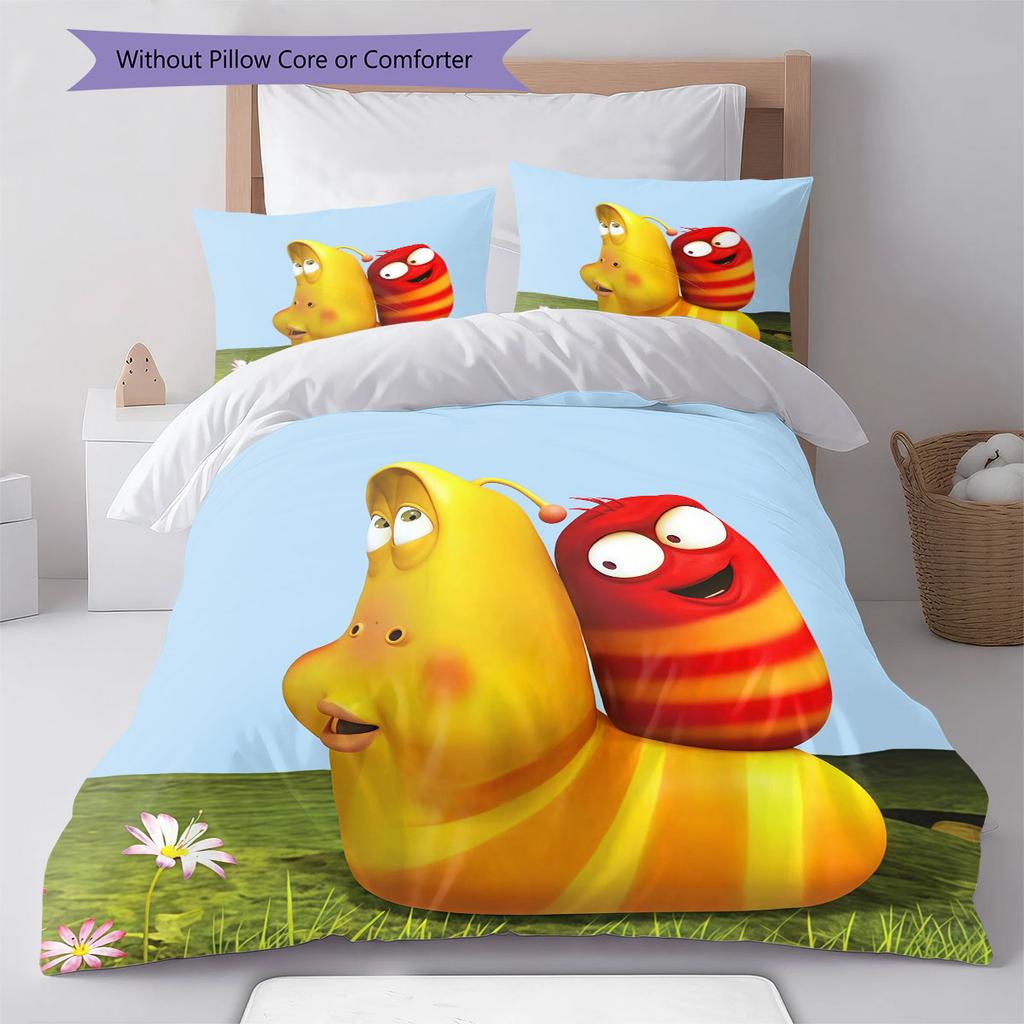 Larva Pattern Bedding Home Decoration Birthday Gift ( 1 Duvet Cover + 2 Pillowcase, Without Core),fan Merchandise.