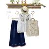 327 Autumn Japanese Sweet Handmade 3D Flower Loose Knit College Vest