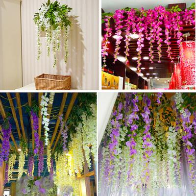 1 Stück künstliche Glyzinien-Blumenpflanze, Wandbehang, Ranke, Hochzeit, Garten, Heimdekoration