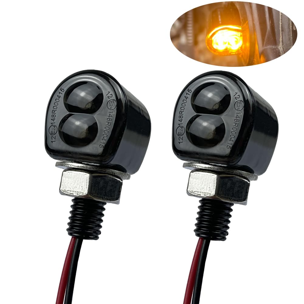 

KASELIN Motorcycle Turn Signal, LED, Ultra Small, Equipped with 2 Ultra Bright LED Chips, чёрный