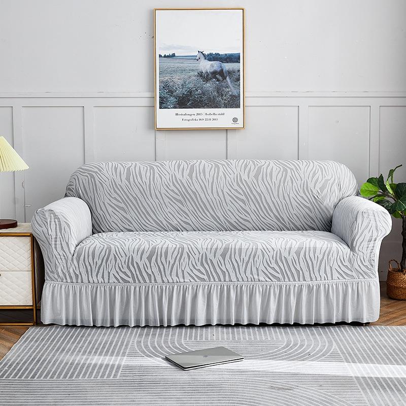 Premium 1pc Stretchy Sea Wave Sofa Slipcover - Non-Slip Four Seasons Universal Furniture Protector with Couch Cover Function for Bedroom