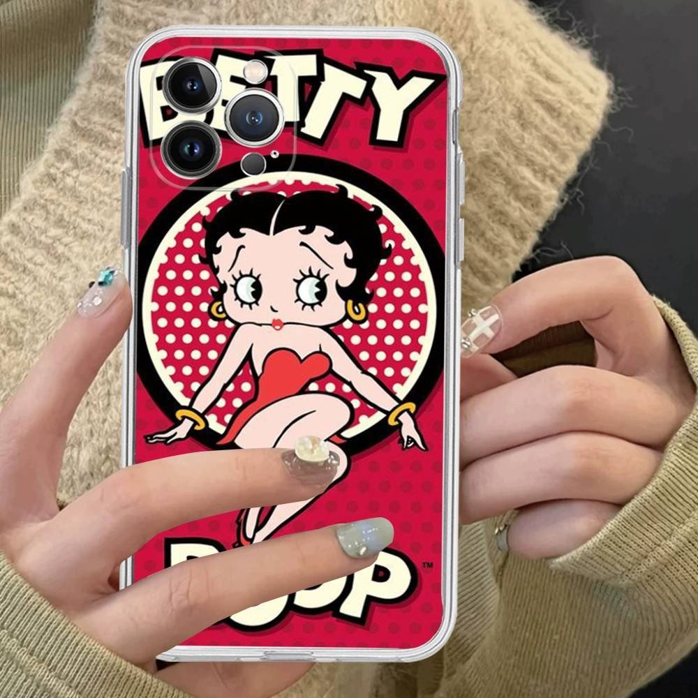Animation B-Betty Boop Transparent TPU Phone Case For IPhone 17 11 12 13 14 15 16 Pro Max 16 Plus Cover