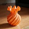Elegante Schlafzimmer-Tischdekoration 3D-gedruckte spiralförmige Wellen-Vase, Minimalistischer Blumenhalter, Dekorative Vase für frische Blumen oder Trockenblumen,