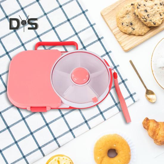 Rotierender Snackbehälter mit Deckel, Spinner-Bündel, tragbare Süßigkeitenbox für Kinder, Süßigkeitentisch, Melonenteller, versiegelte Snackbox für Zuhause, Büro, Schule, Picknick