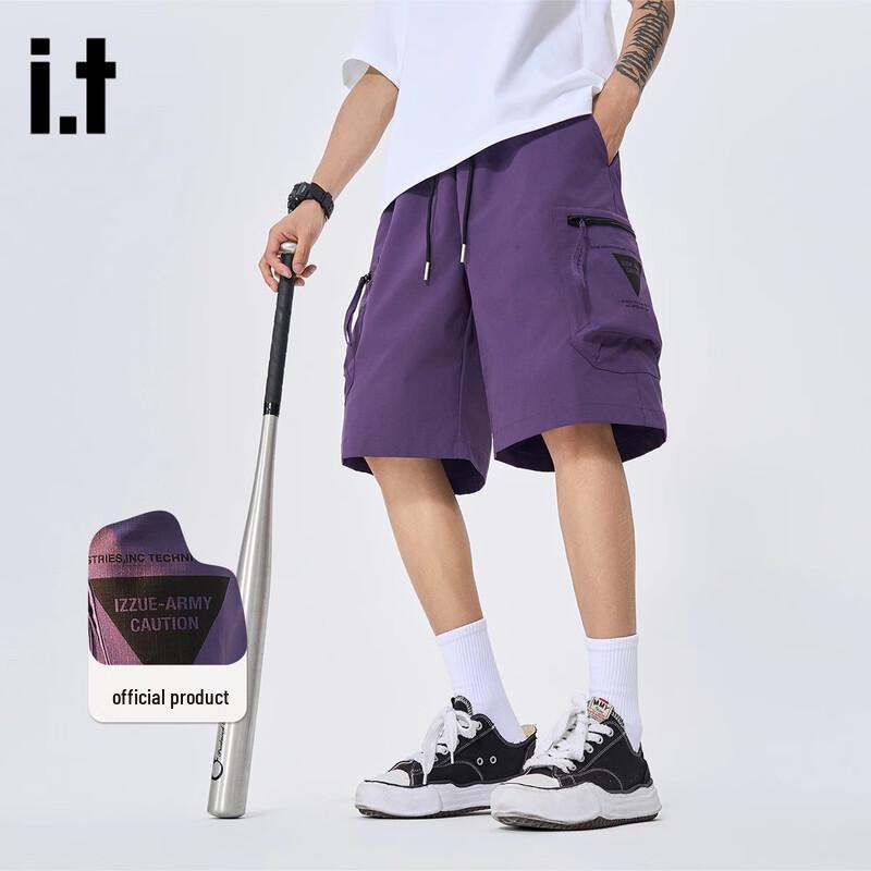 Izzue Men s Elastic Waist Straight Fit Cargo Shorts XL